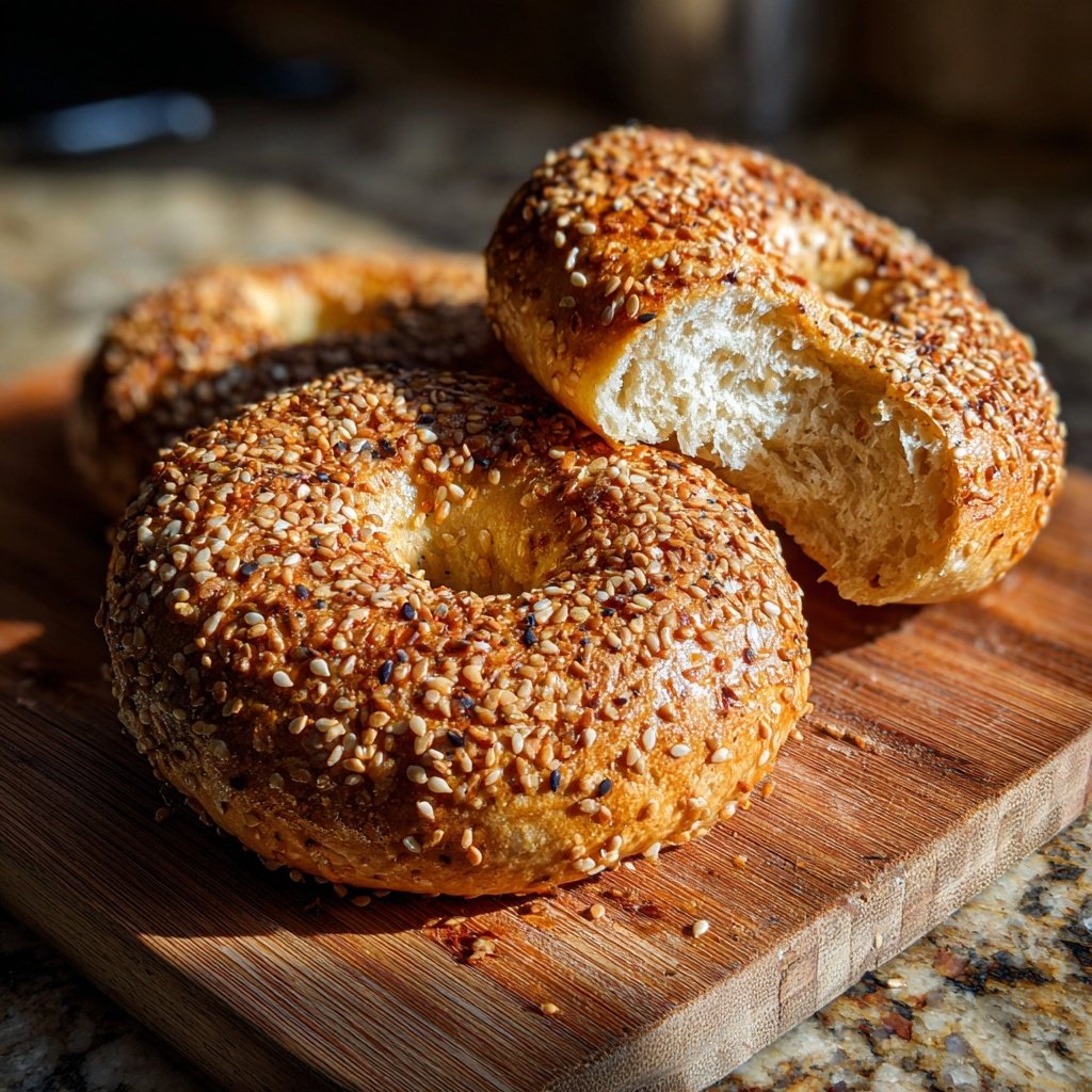 High Protein Sesame Bagels