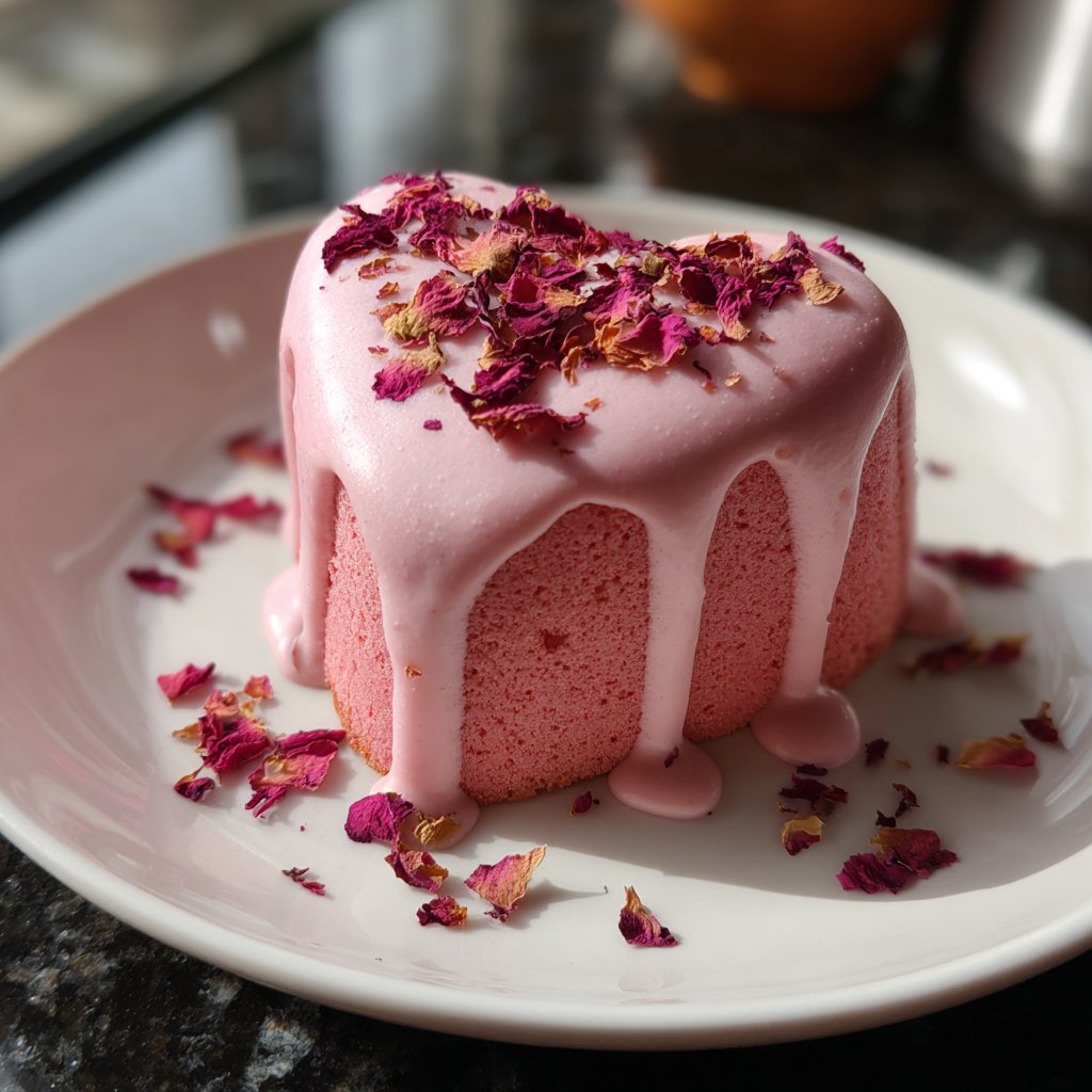 Mini Heart Cake with Rose Flavor