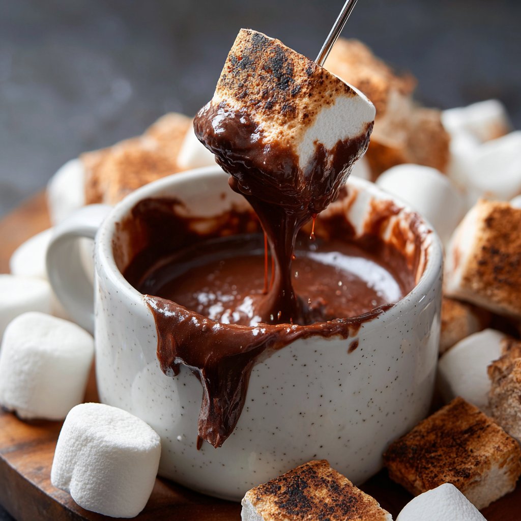 Chocolate Fondue with Marshmallows