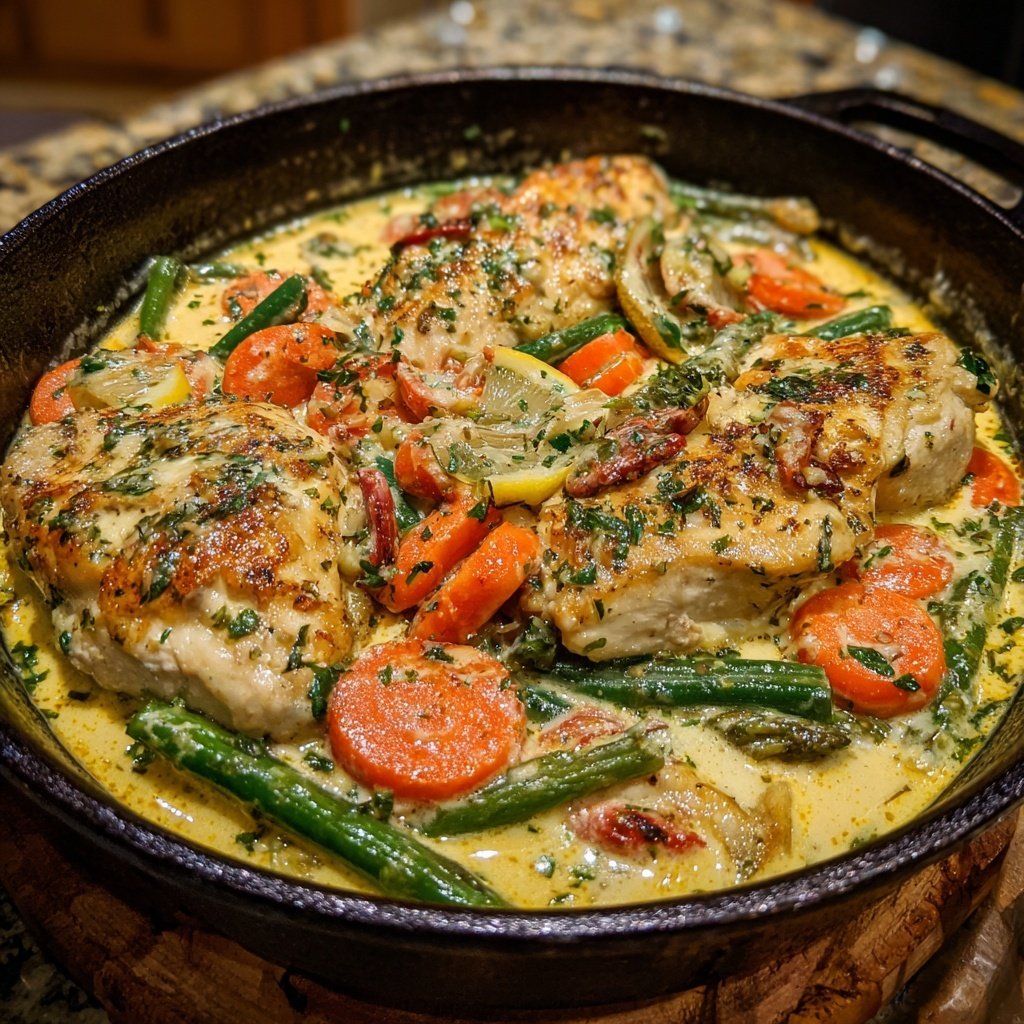 Creamy Lemon Chicken With Vegetables