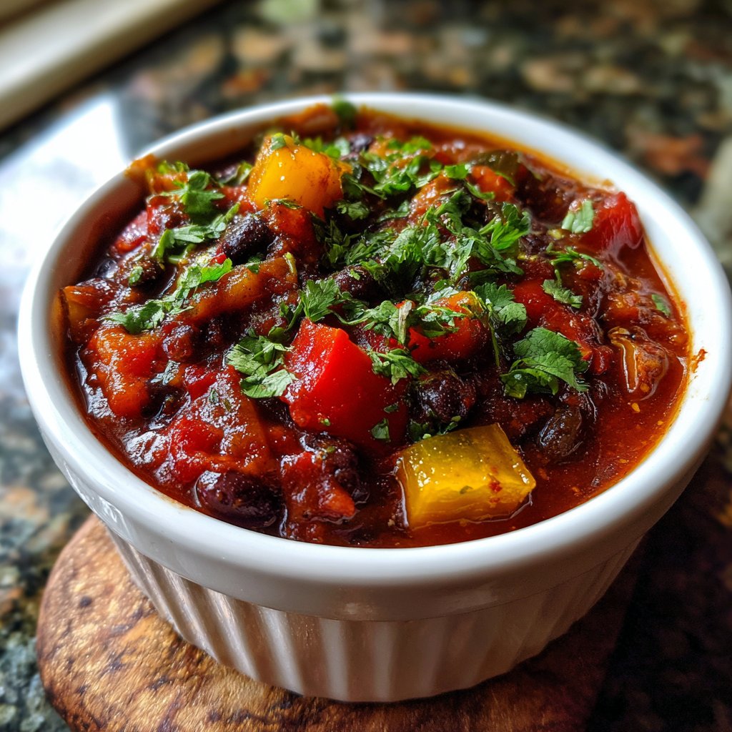 Healthy Crockpot Black Bean Chili