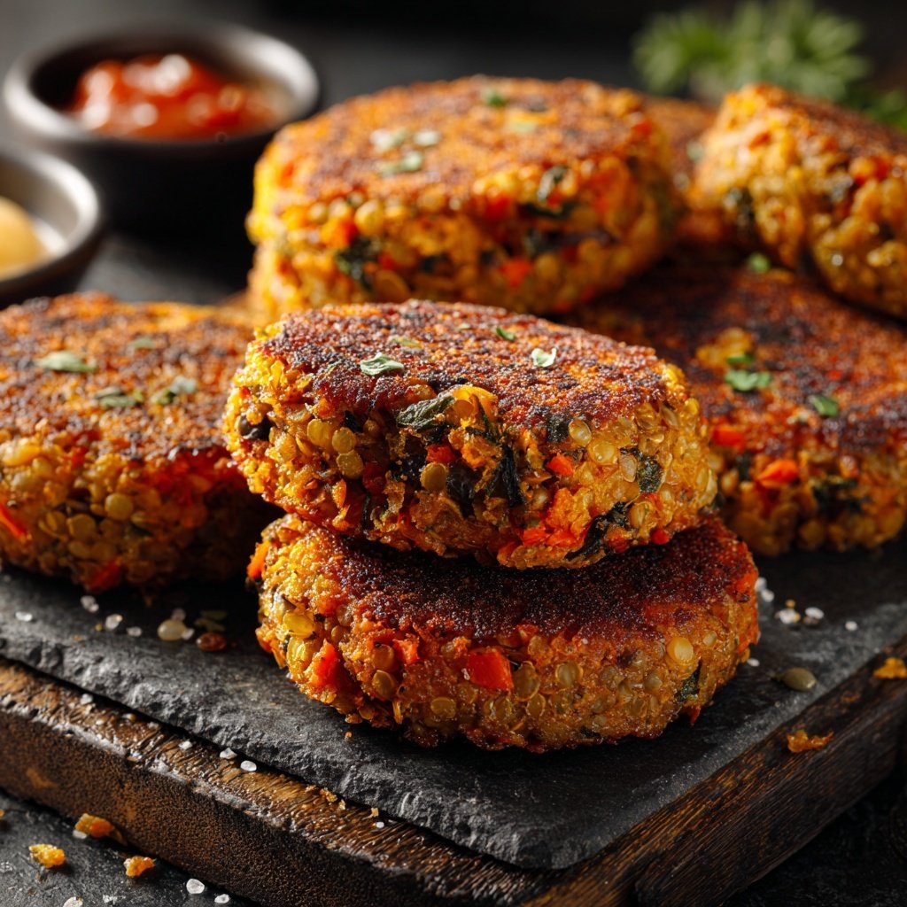 Baked Veggie Lentil Patties