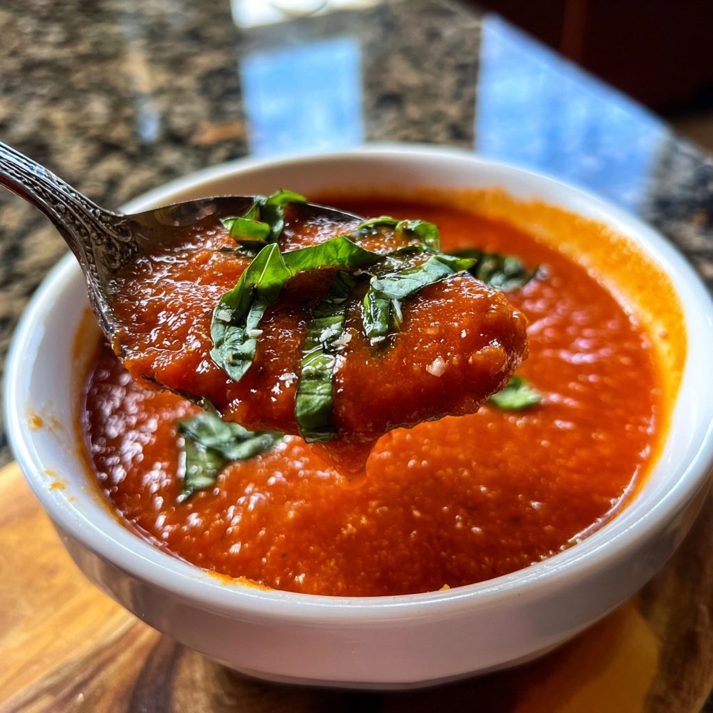 Healthy Crockpot Tomato Basil Soup