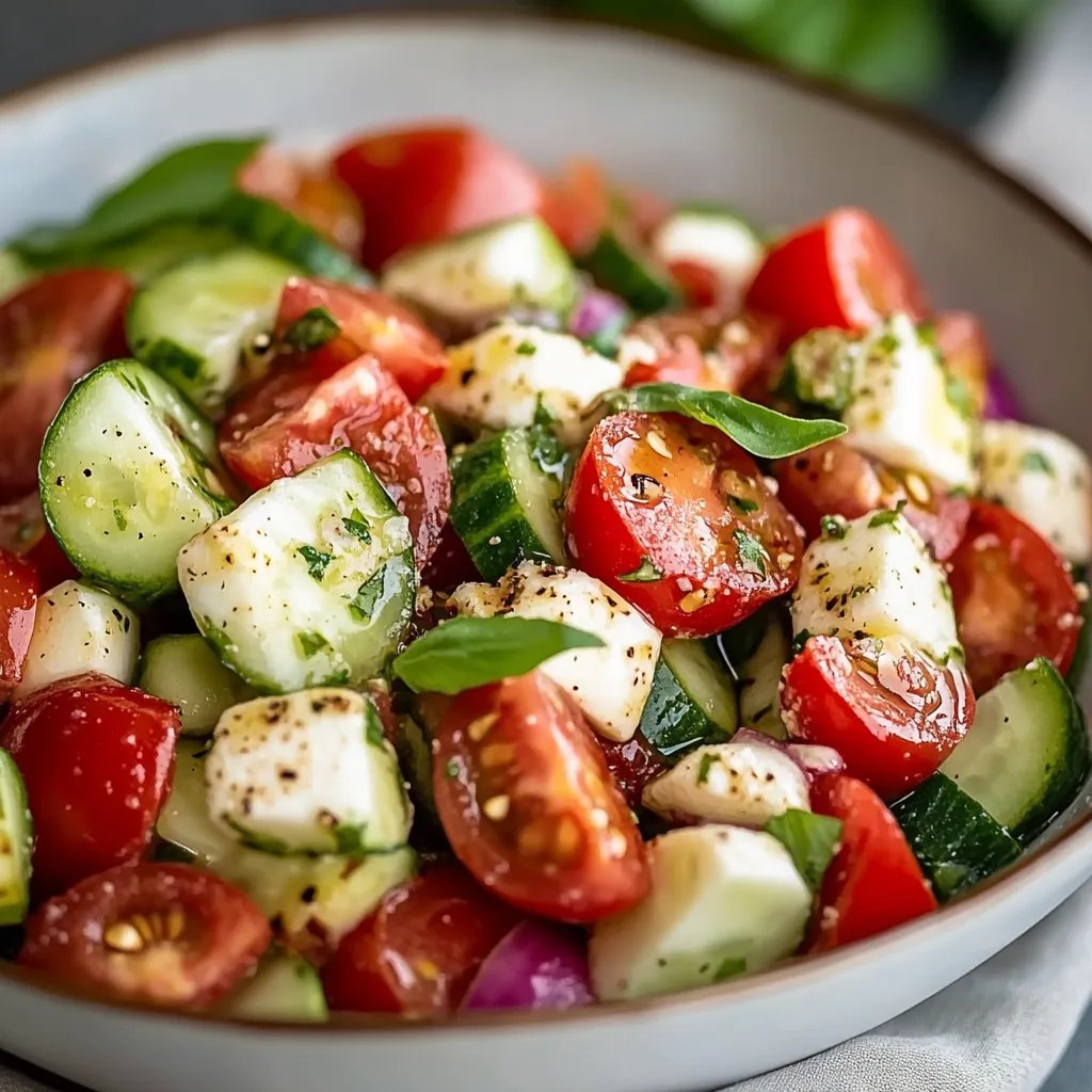 Easy Cucumber Caprese Salad