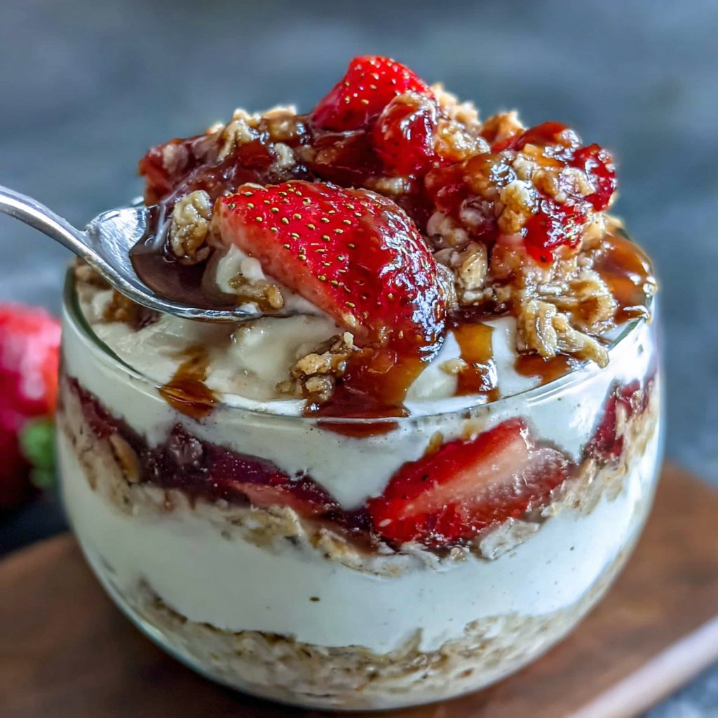 Strawberry Cheesecake Oats With Chia