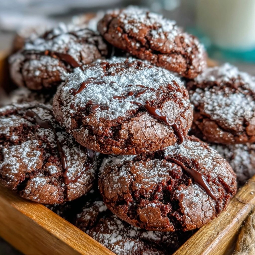 Brownie Mix Chocolate Crinkle Cookies