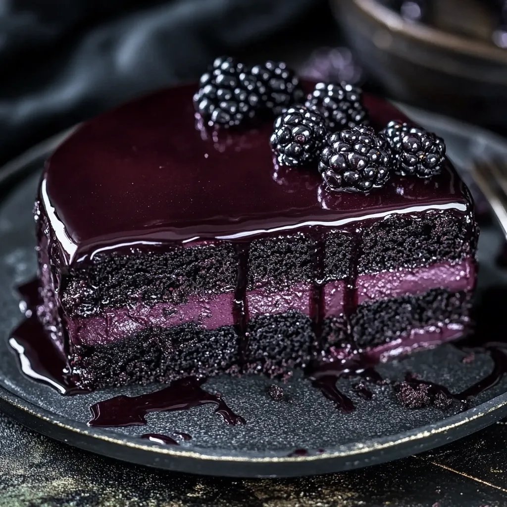 Decadent Blackberry Velvet Gothic Cake