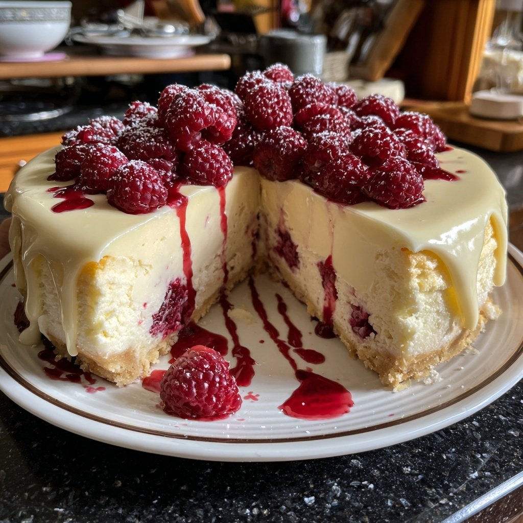 White Chocolate Raspberry Cheesecake