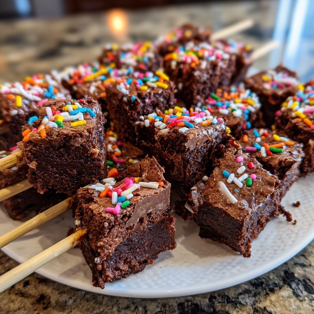 Super Bowl Brownie Skewers