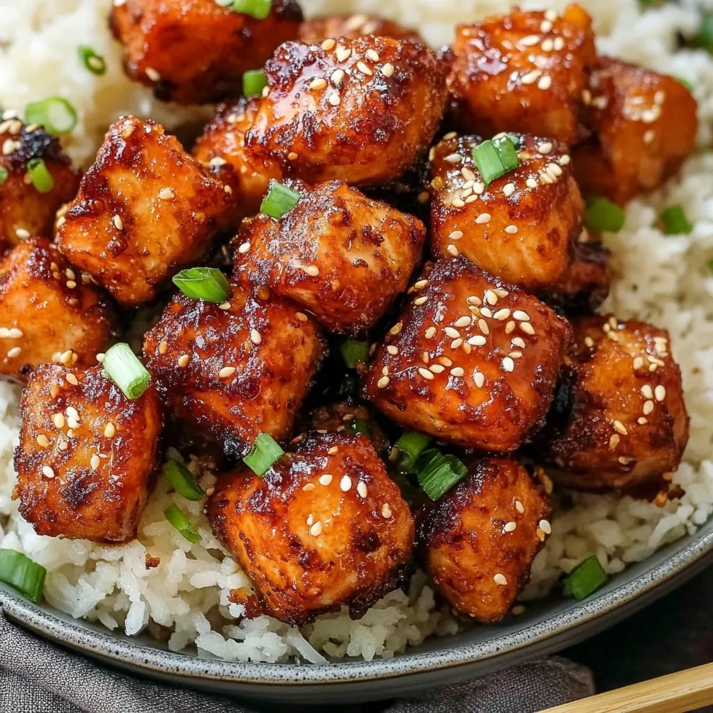Crispy Honey Garlic Salmon Bites