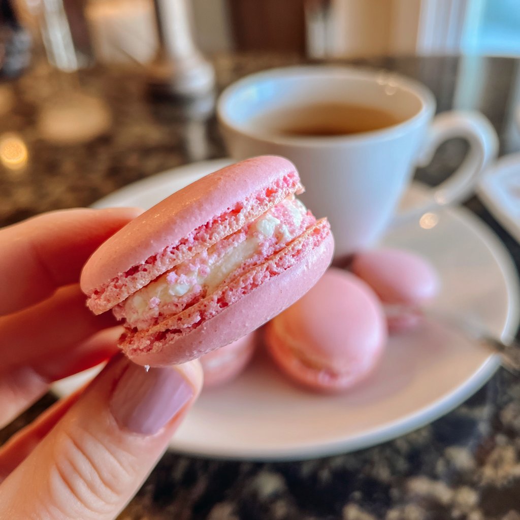 Strawberry Rose Macarons