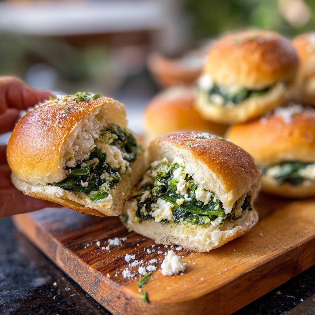 Easy Slider Spinach Feta Stuffed Sliders