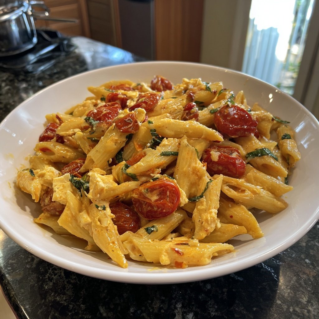 Baked Feta Pasta With Cherry Tomatoes